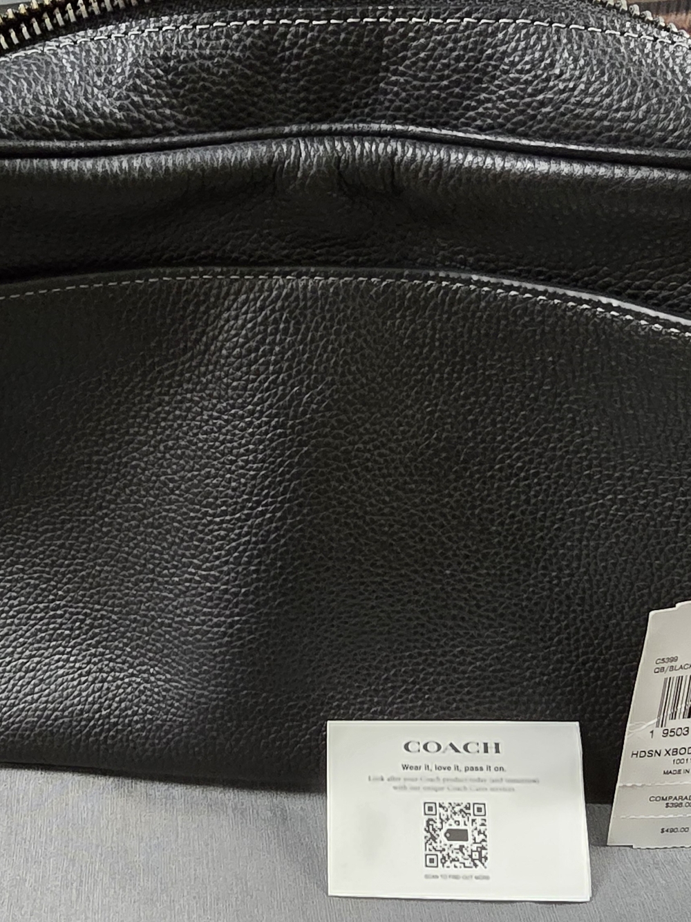 COACH New York Black Leather Men's Crossbody Bag - Picture 3 of 10